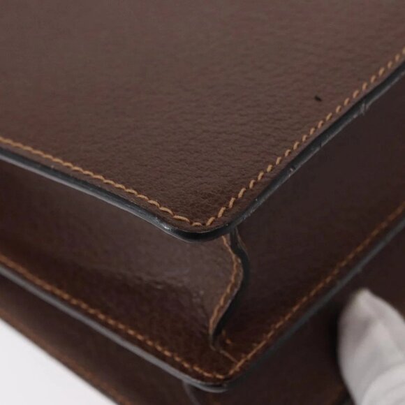 GUCCI Shoulder Bag Leather Gold Brown Auth 155188 - Picture 4 of 16